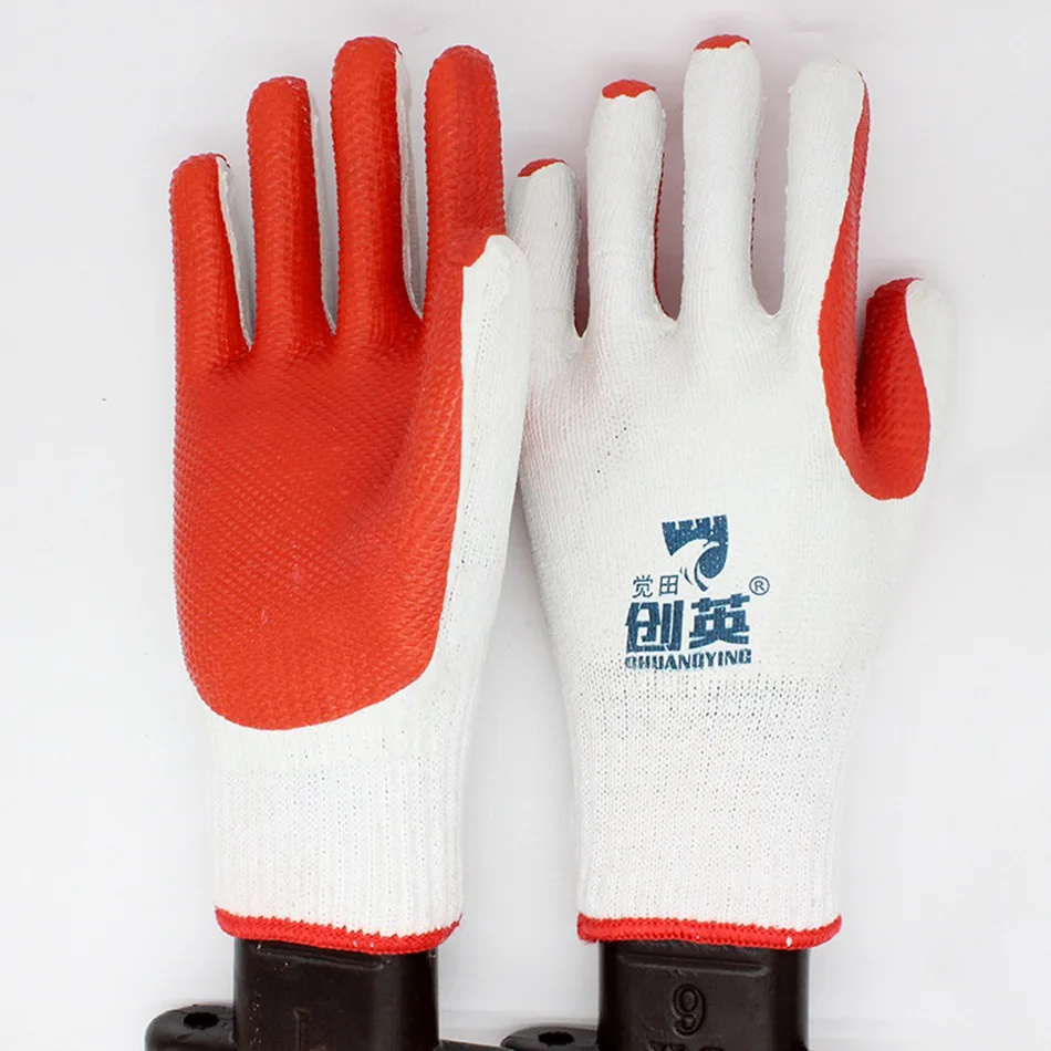 

ANGOOD 1 Pair Working Gloves Men Women Film Gloves Genuine Rubberized Patch Gloves Protective Gloves Wear-resistant Anti-pressur