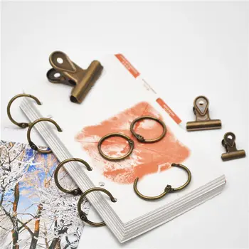 

10pcs 25mm Metal Loose Leaf Book Binder Hinged Rings Metal Book Rings for Album Scrapbook Office Circle Binding Ring