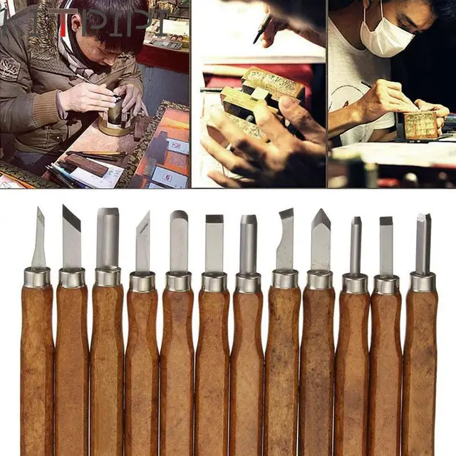 KITPIPI Wood Handle 13pcs Scalpel Tools Wood Carving Tools Set Cutter Woodcut Knife Hand Tool Kit DKD8199