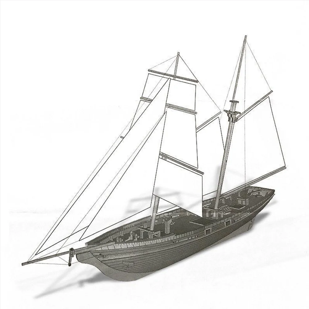 

Wooden Sailing Ship Boat Model DIY Kits Assembly 1:70 Scale Decoration Toy Gift
