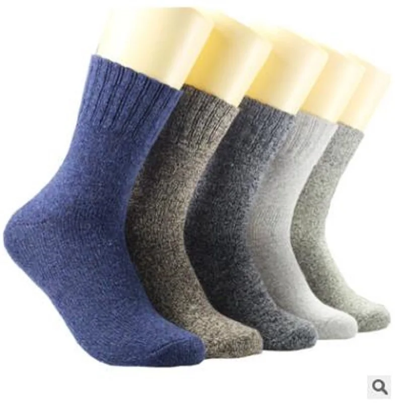 10 шт. = 5 пар шерстяных мужских носков высококачественные брендовые зимние теплые толстые носки