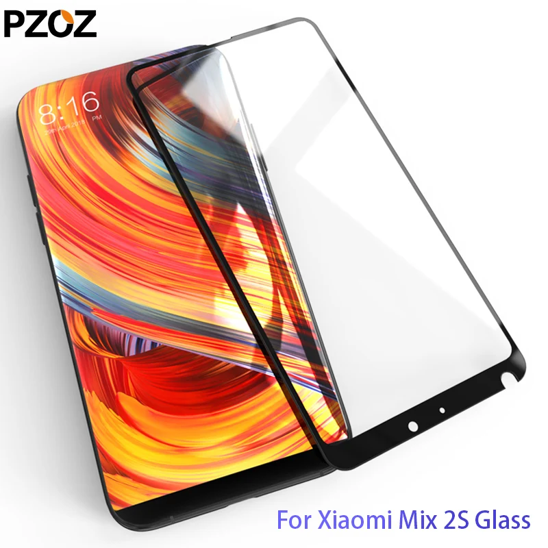 

PZOZ xiaomi mi mix 2s glass tempered cover prime screen protector for xiaomi mi mix2 s Clear Screen phone glass film mix 2 glass