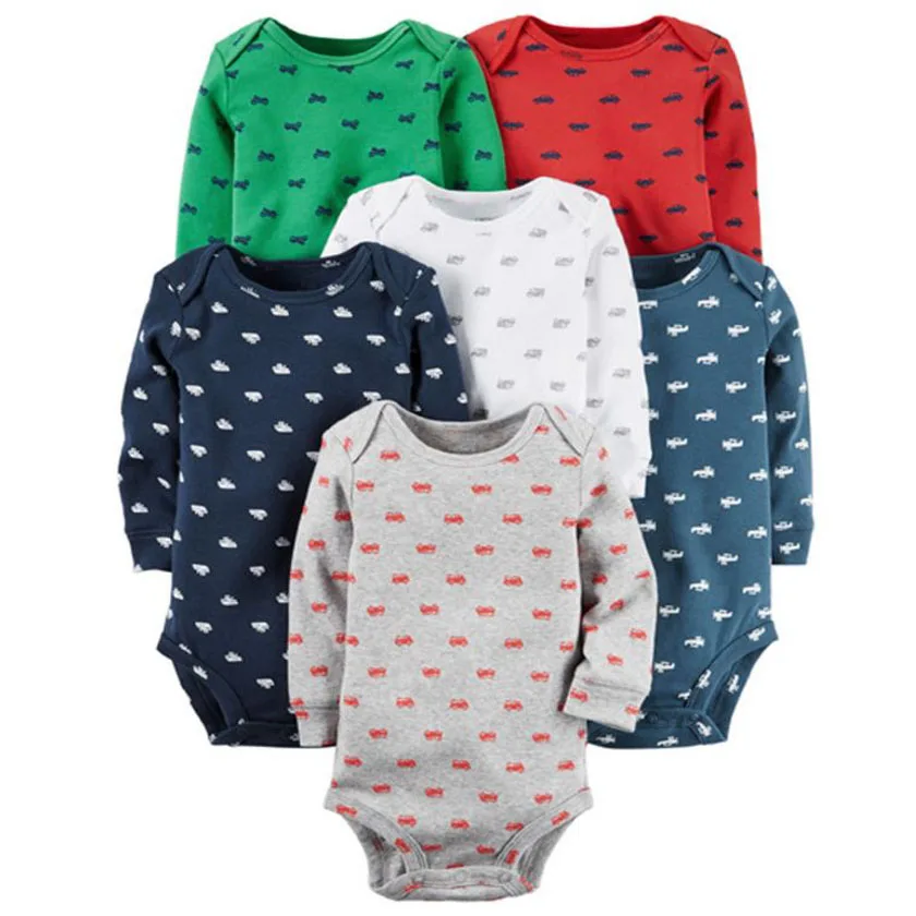 6pcs/lot Spring Autumn long Sleeve baby clothes set , kids bebes boy girl clothing set Newborn bodysuit set
