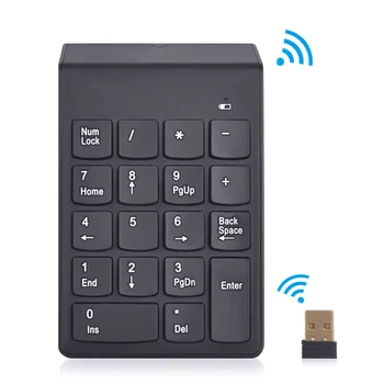 

Ultra Slim 2.4GHz USB Wireless Numeric Keypad 18Keys Wireless Mini Digital Keyboard Number Pad For PC Laptop Touchpad Tablets