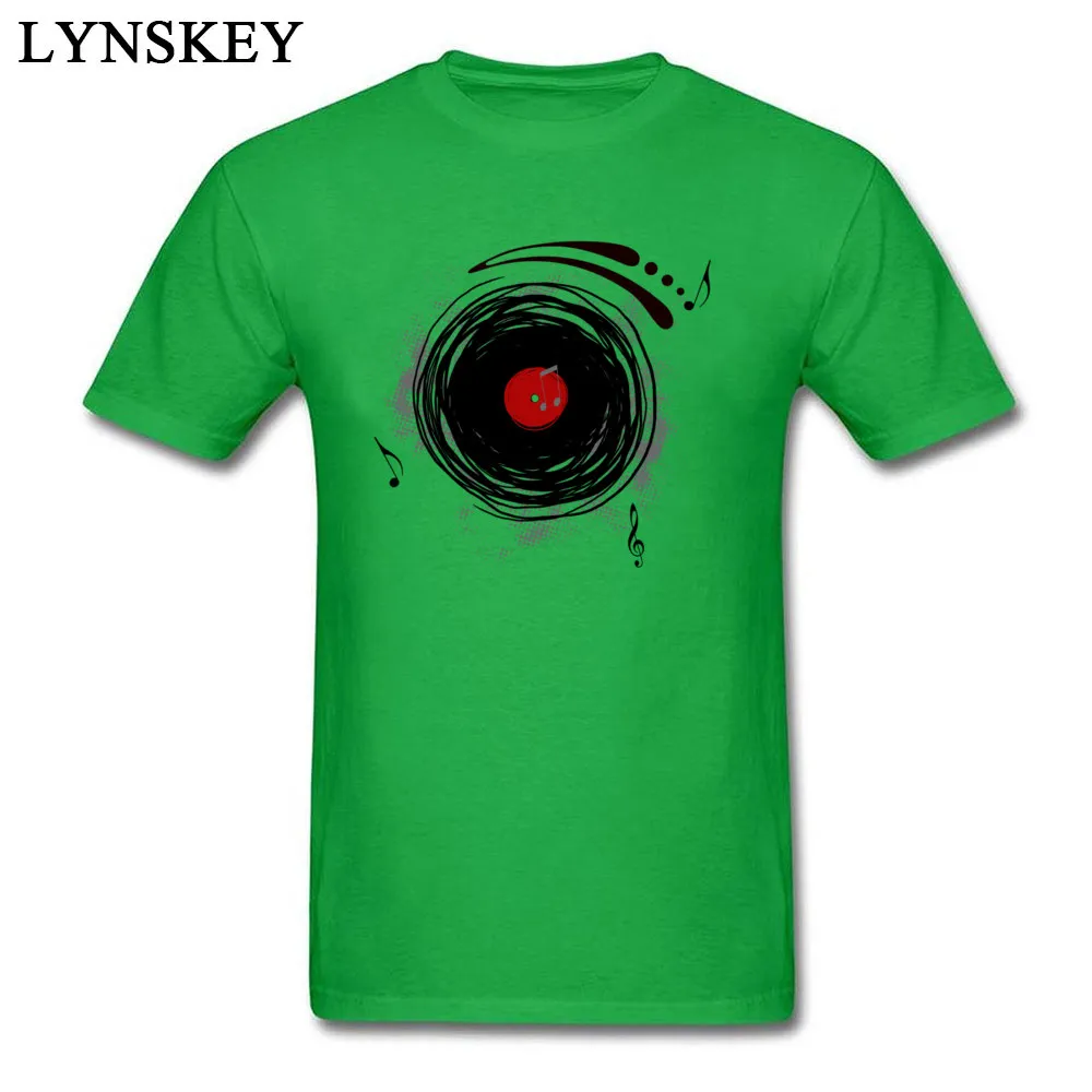 Faddish Male T-shirts Crew Neck Summer/Fall Short Sleeve 100% Cotton Tops Shirt Casual Group Clothing Shirt Top Quality Vinyl Records Retro Grunge DJ Art green