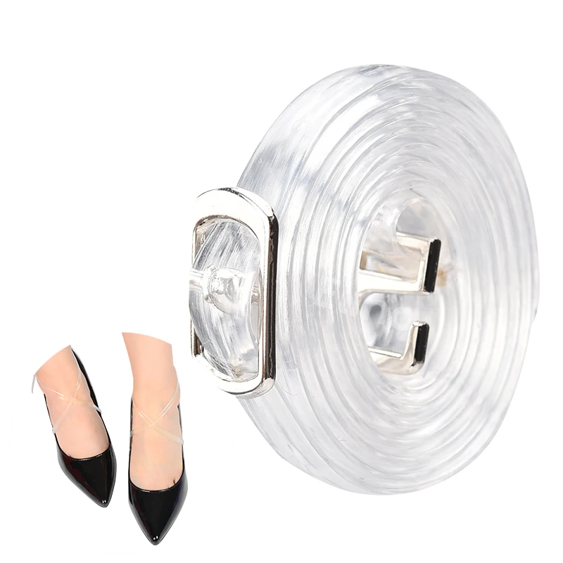 Elino/2 пары прозрачных шнурков 58 см из ПВХ для женщин; обувь на высоком каблуке с эластичным ремешком на щиколотке; ремешки с пряжками; невидимые ремешки для обуви