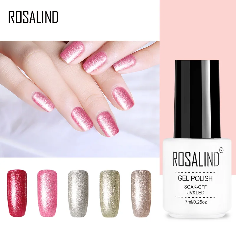 

ROSALIND Gel 1S Platinum 1pcs 7ML Nail Gel Polish Shimmer Semi Permanent 24 Color Choice Gel Nail Polish