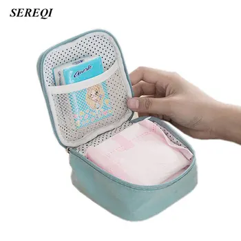 

SEREQI Multi-Purpose Women Sanitary Napkin Polyester Storage Bag Cosmetics Makeup Data lines Storage Container Holder Organizer