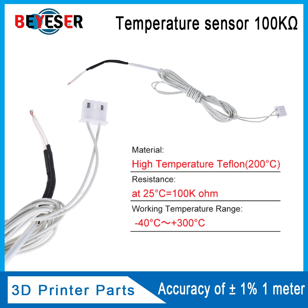 

3D printer parts 100K ohm NTC 3950 Thermistors with cable for 3D Printer Reprap Mend RAMPS 1.4 A4988 MK2B HEATBED 3D printer