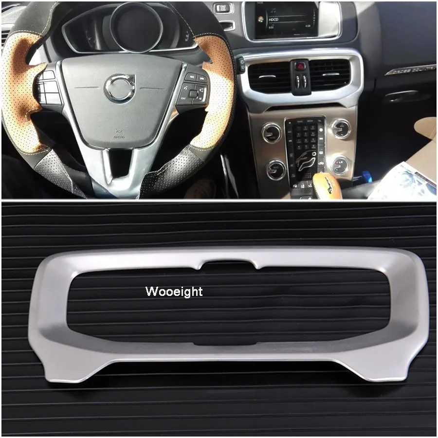 Wooeight Car Interior Console AC Air Condition Outlet Vent Cover Trim For Volvo V40 2012 2013 2014-2018 Decorative Frame (8)