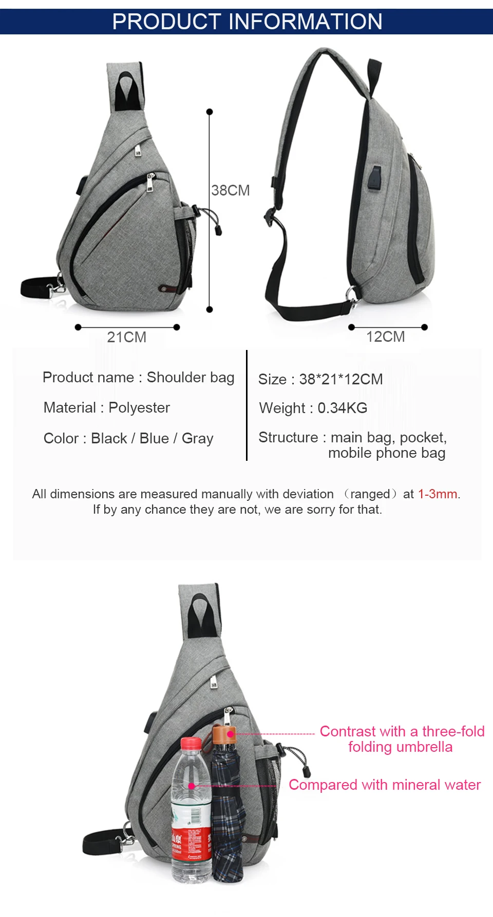 Mens Chest Bag Crossbody Shoulder Bags Women Bagpack Male Messenger Back Packs Cross Body USB Charging Business School Sac Bolsa (10)
