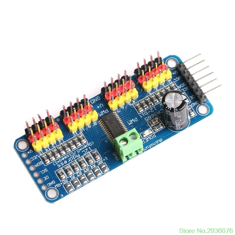 

PCA9685 16-Channel 12-bit PWM Servo Motor Driver I2C Module For Robot Drop Ship 11
