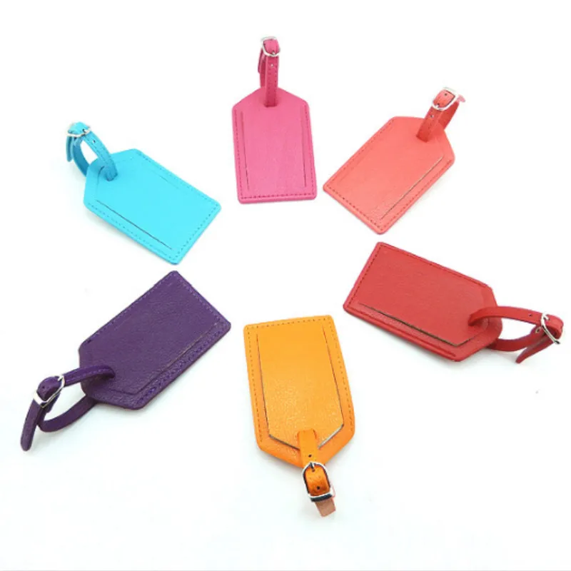 PU Leather Luggage Tag Suitcase ID Address Holder Baggage Boarding Tags