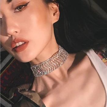 

2019 Hot Selling Rhinestone Choker Crystal Gem Luxury Chokers Collar Chocker Chunky necklace Women jewelry Accessories