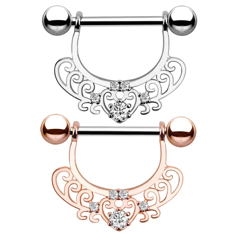 Hot Sale 1pc stainless steel Nipple Shield Piercing silver/gold color