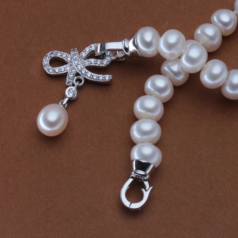 Модные свадебные пресноводные кнопки жемчужный браслет для женщин настоящий природный жемчуг браслеты для девочки Лучший подарок Подарочная, топовая качество