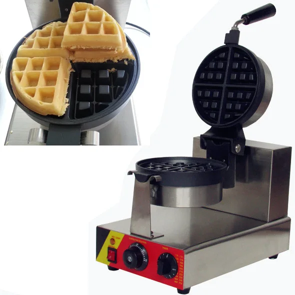 110v/220v  Electric 4-Slice commerical rotate waffle maker _belgium waffle maker