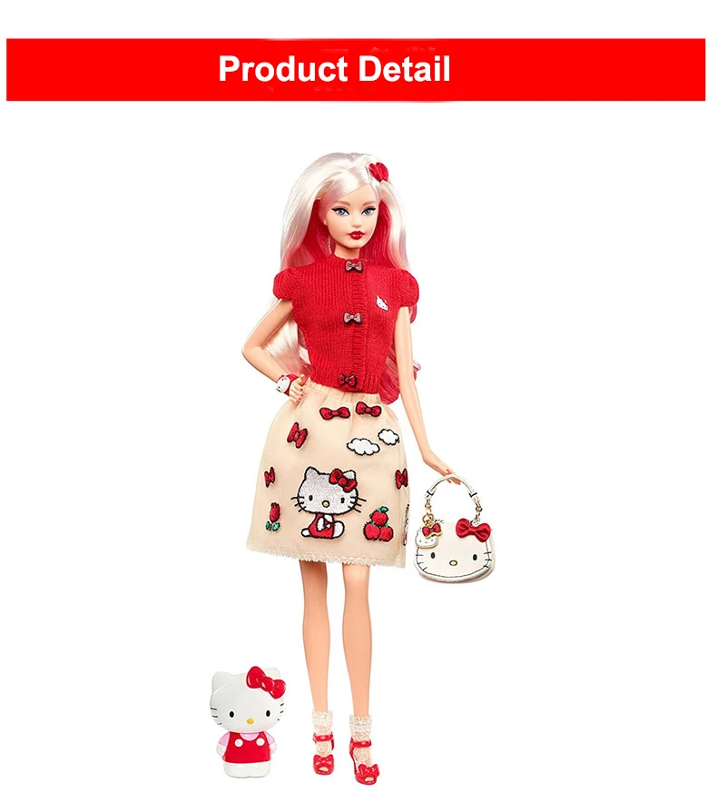 Коллекционное издание кукла Барби hello kitty, подарочный набор для девочек, лучший подарок на день рождения, год, одежда для Барби, игрушка DWF58