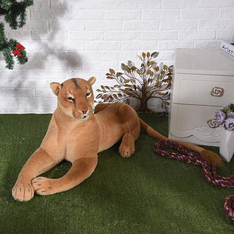 

huge 110cm prone female lion plush toy simulation lion soft doll hug pillow birthday gift w0674