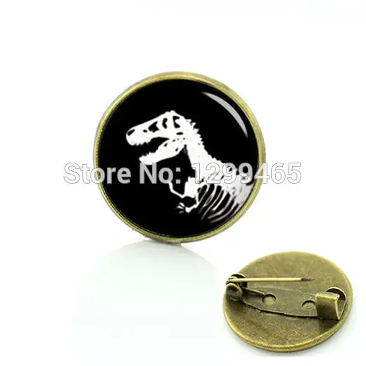 

2017 Rushed New Elegant Design Tyrannosaurus Rex Badges Antique Dinosaur Print Brooches Wearable Art Pin C 860