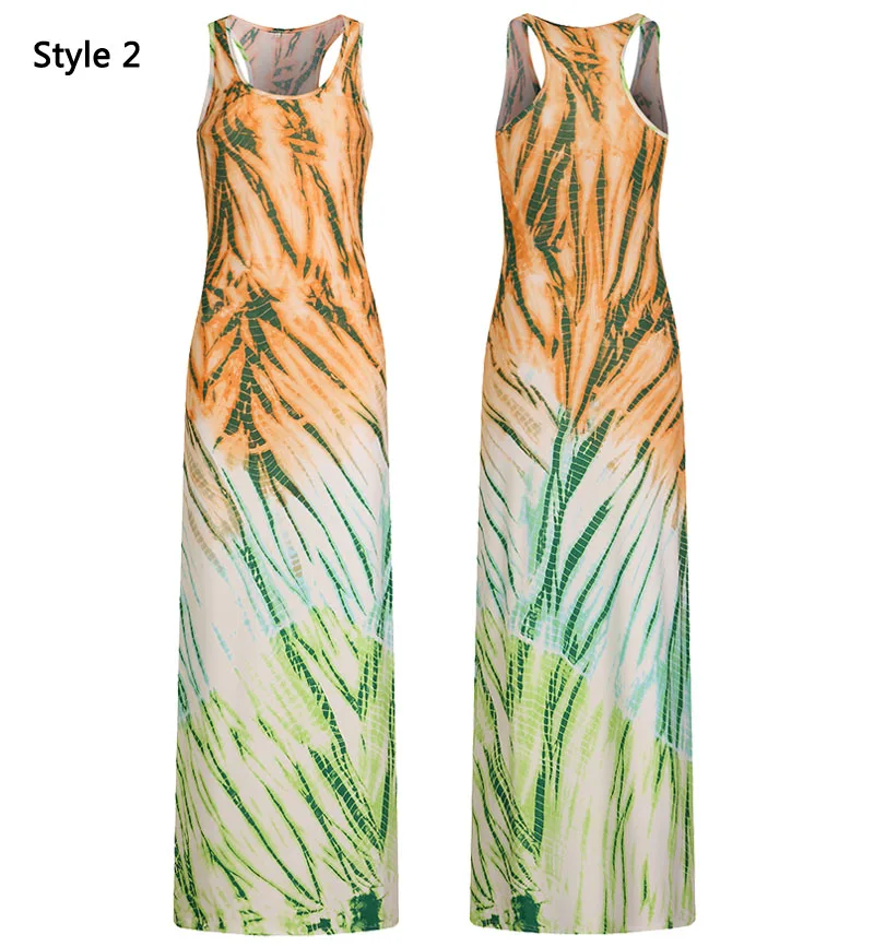 Женские богемные напольные платья макси с открытыми плечами без рукавов, элегантные облегающие вечерние летние платья - Цвет: CS2101-Style2