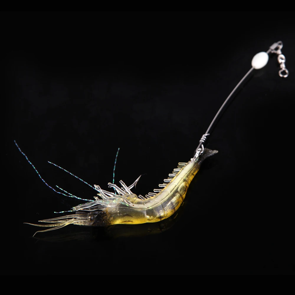 18 см 8 г ПВХ искусственная рыболовная приманка бионическая креветка мягкие приманки для рыболовных снастей с крюком фосфоресцирующий люминесцентный ночной светящийся шарик