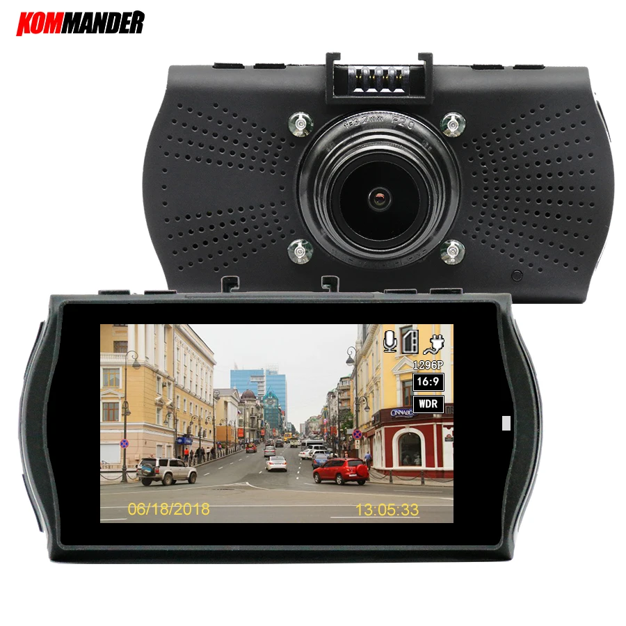 Kommander Видеорегистраторы для автомобилей gps Камера с Speedcam 1296 P Full HD Ambarella A7LA70 60Fps dvr Регистраторы регистраторы