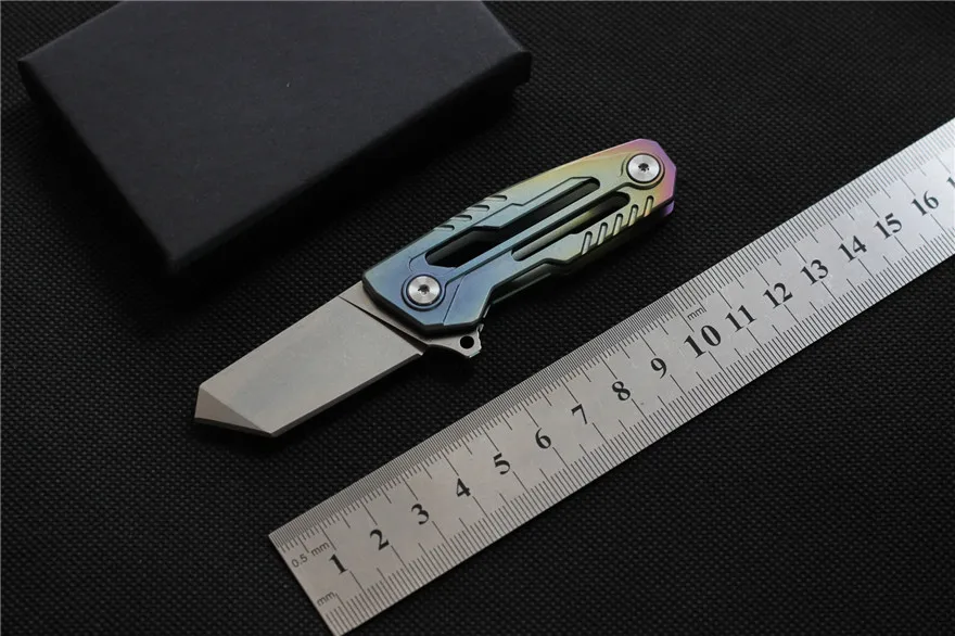 

MIKER HY007 Mini pocket knife high quality Titanium alloy handle D2 blade outdoor Tactical folding knives survival EDC tools