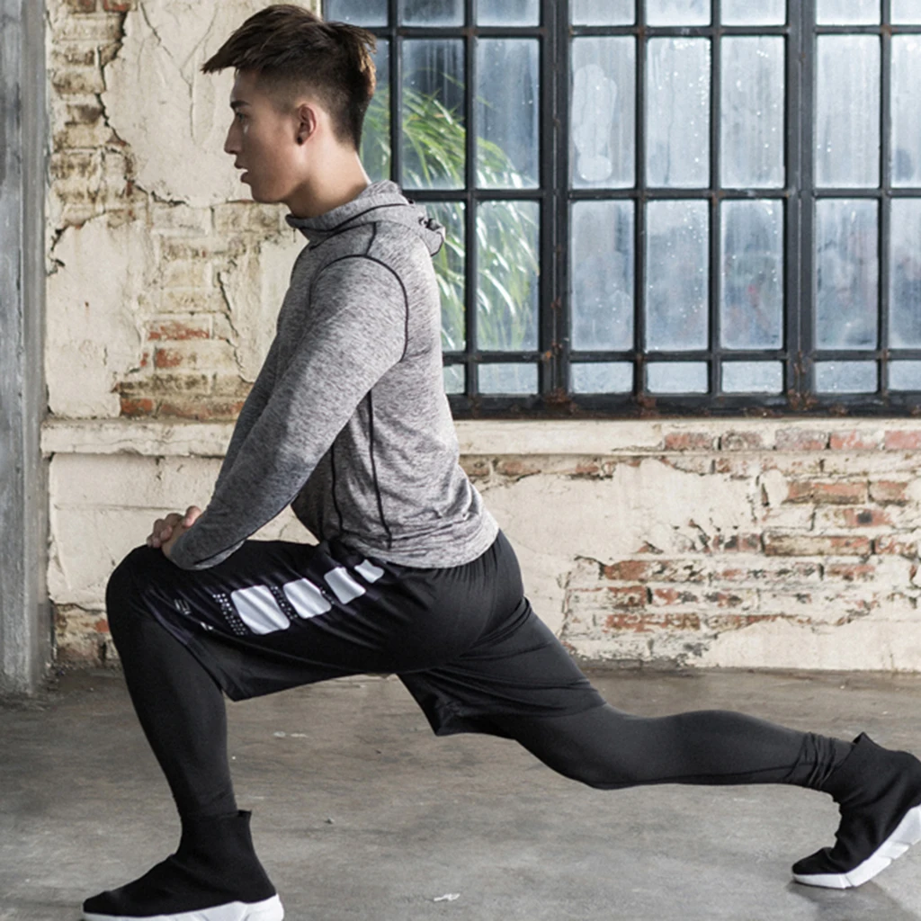 2019 New Mens Sports Polyester Knitted Hooded Jackets Autumn Gym Running Yoga Hoodies Jogging Overcoat 