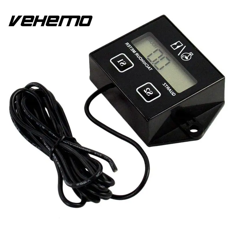 Buy Vehemo Tach Hour Meter Inductive Tachometer