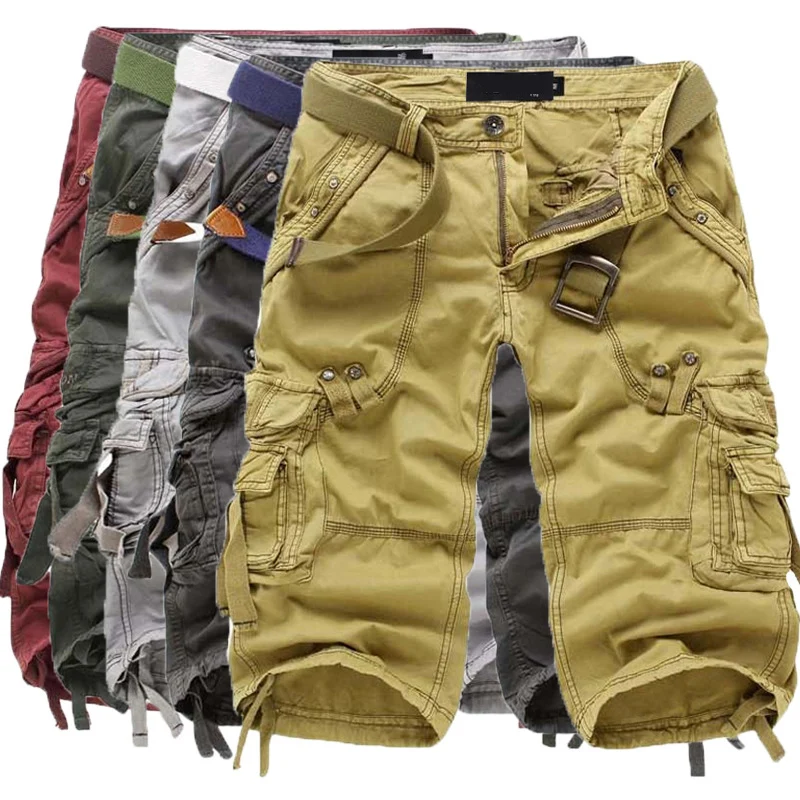 Summer Men's Army Military Work Short Casual bermuda Loose Cargo Shorts Men Fashion Overall Military Short Trousers