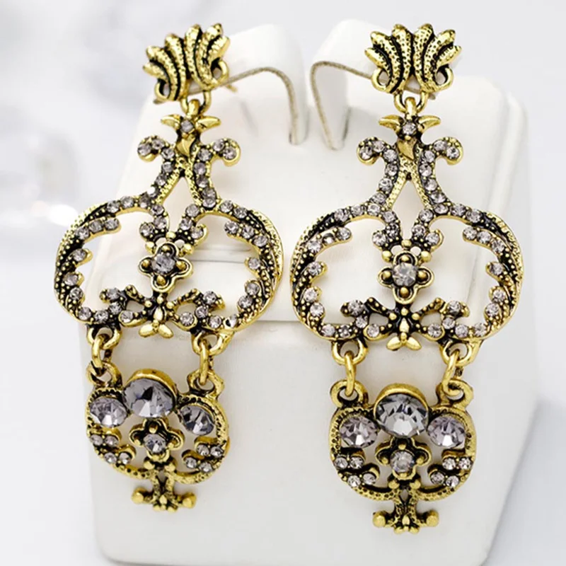 Модные женские туфли падения Rhinestone сплава уха шпильки серьги модные девушка