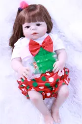 Всего тела силиконовые возрождается девочка куклы 22 "корни волос возрождается младенцы малышей Куклы и игрушки Bebe жив bonecas Reborn Para венда