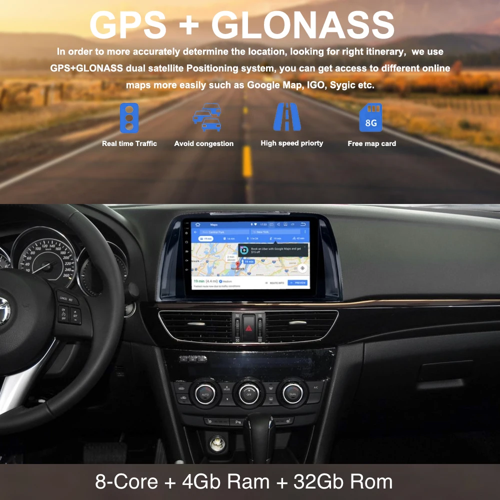 Автомагнитола gps для Mazda 6 Atenza Android 9,0 мультимедиа 2013 gps навигация авто стерео аудио Wifi BT DAB+ 4G LTE AUX