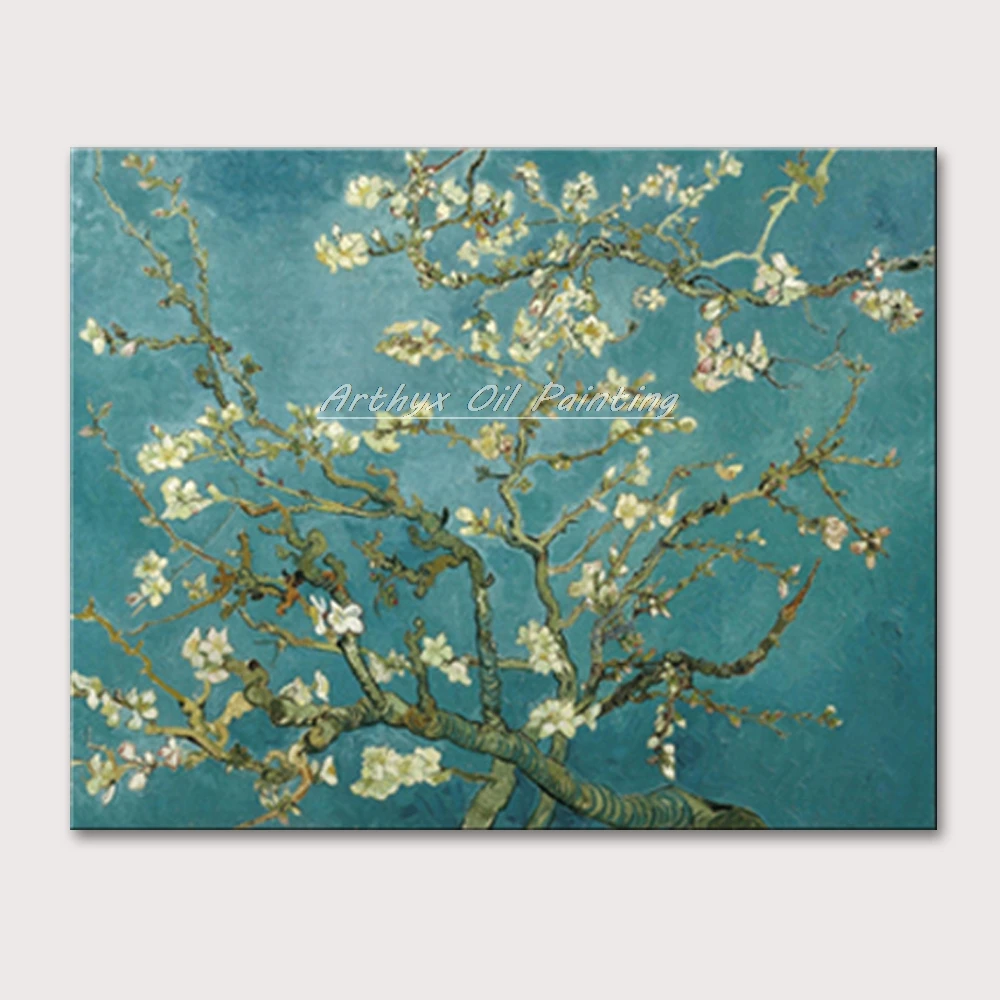 Arthyx Paintings Handpainted Apricot Blossom Classic Van Gogh Oil
