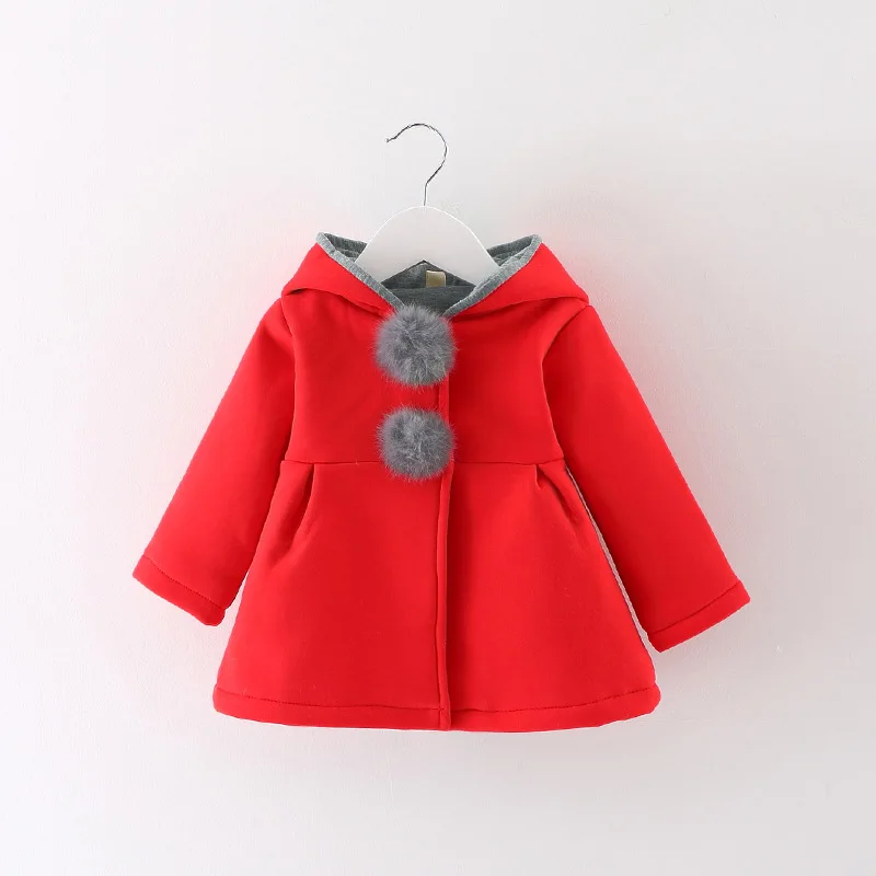 Милые заячьи ушки пальто с капюшоном для девочек новая весна осень зима теплая детская куртка детская верхняя одежда детские пальто для девочек