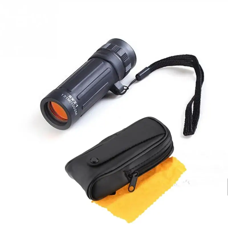 حار بيع 1 قطعة 8x21 البسيطة تلسكوب نطاق مفيد الرياضية التخييم الصيد أكياس المدمجة أحادي مناظير تلسكوب ليلة الرؤية