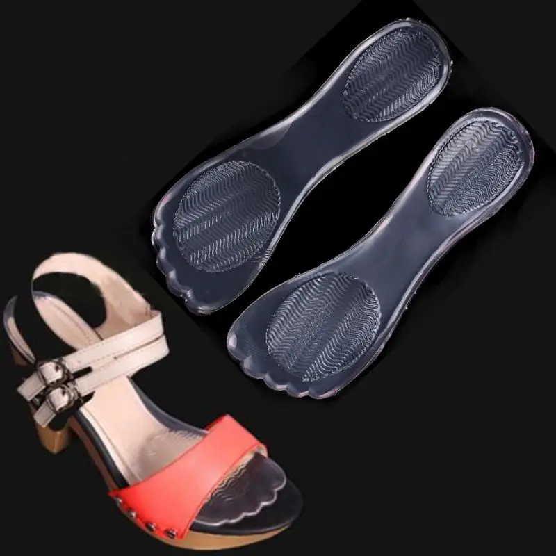 1 пара, силиконовая гелевая подушечка на высоком каблуке, стельки для обуви, Нескользящие, прозрачные