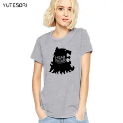 Новая мода Для женщин топ тройники услышать мне роак Lannister Футболка Игра престолов футболки Для женщин S Новинка Летний стиль Camisetas рубашка