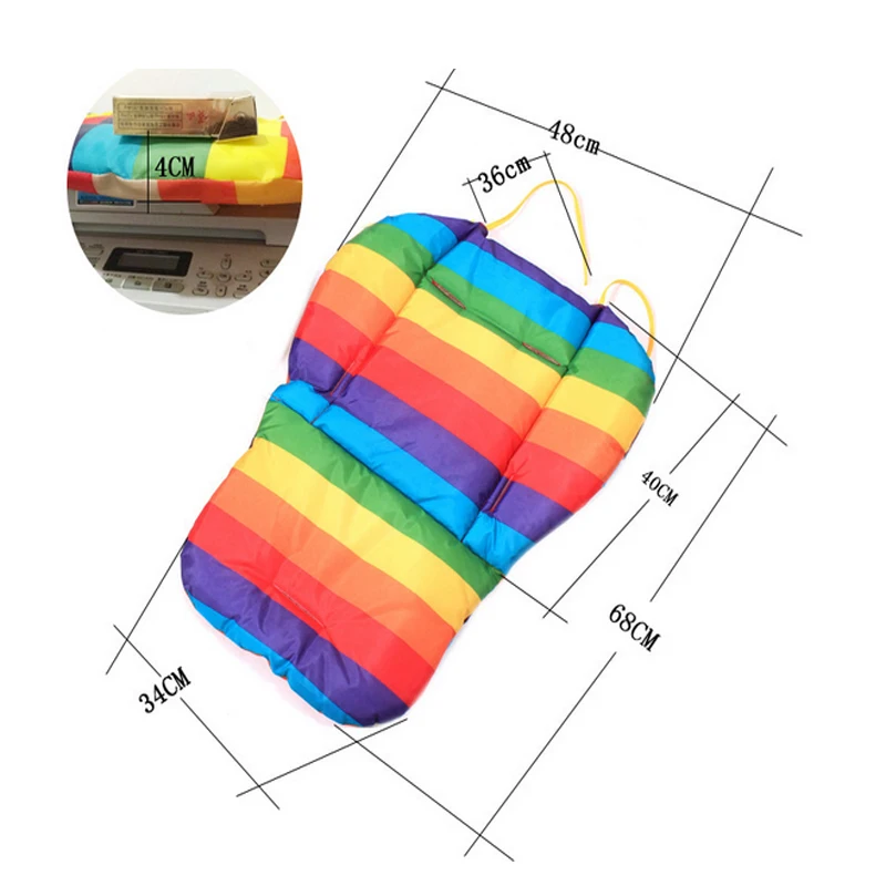 Радуга для детской коляски Автокресло Коляска Подушка Хлопок Чехол коврик теплый коврик обе стороны можно использовать TRQ0155