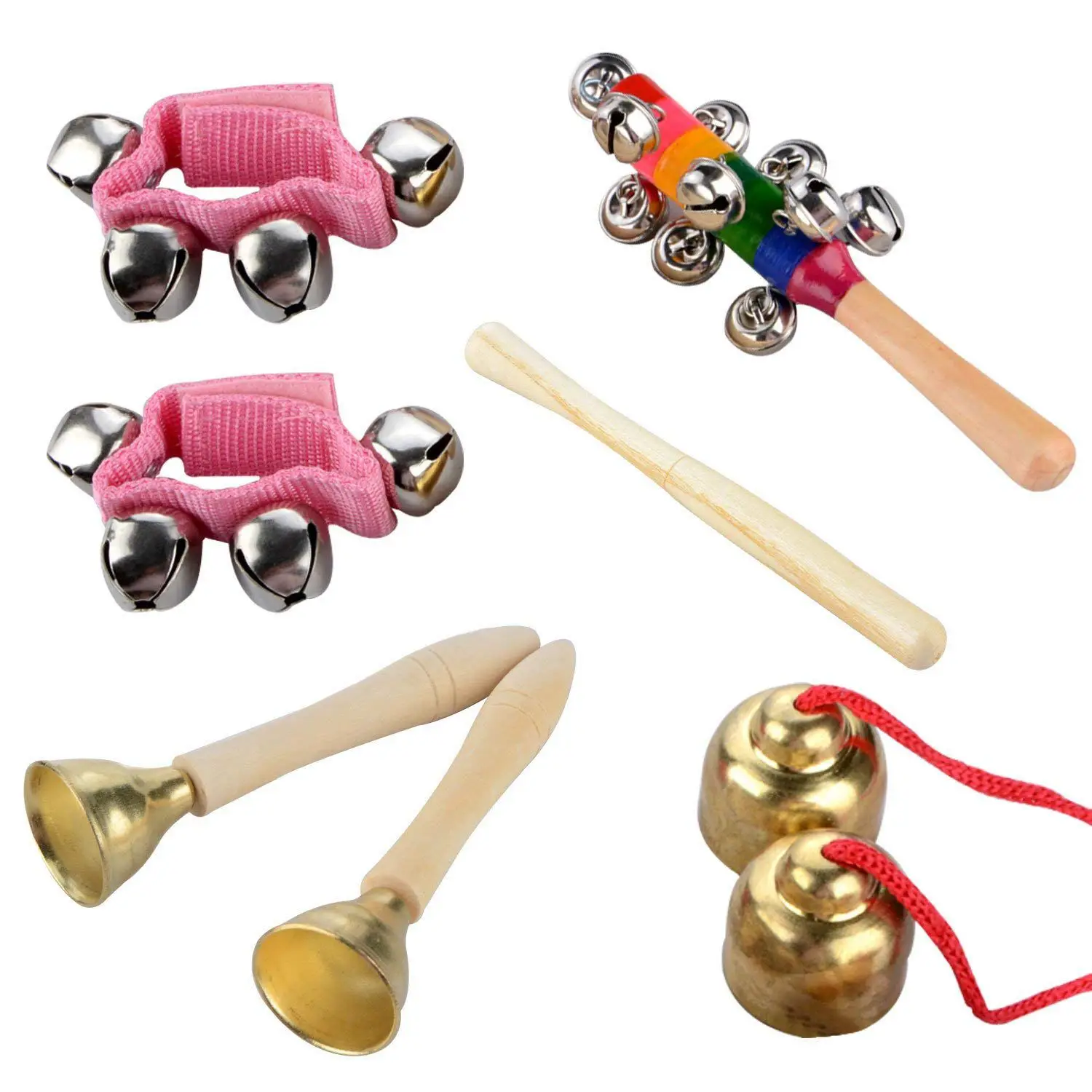 14 шт деревянные музыкальные инструменты набор ударных игрушек Ритм Группа набор, здоровый ребенок игрушка подарок, с сумкой