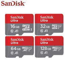 Cartão de memória sandisk, ultra 64gb sdhc classe 10 a1 UHS-I cartão micro sd velocidade máxima 98 cartão tf m/s, 16gb 128gb