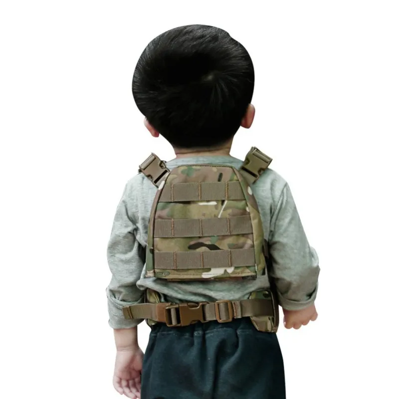 Детский тактический мини-жилет для страйкбола, охотничий жилет с патрульным ремнем, боевой жилет, XS/S, уличные охотничьи жилеты для детей 2-6 лет 1