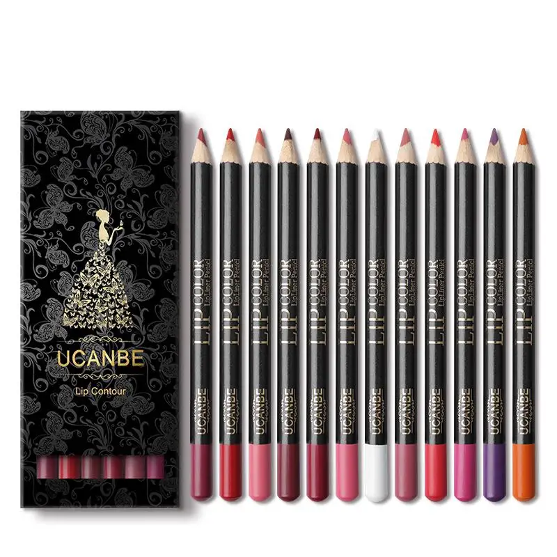 BearPaw 12 Цвет Matte Lip Liner Набор Водонепроницаемый прочного Бархатный Rouge Макияж