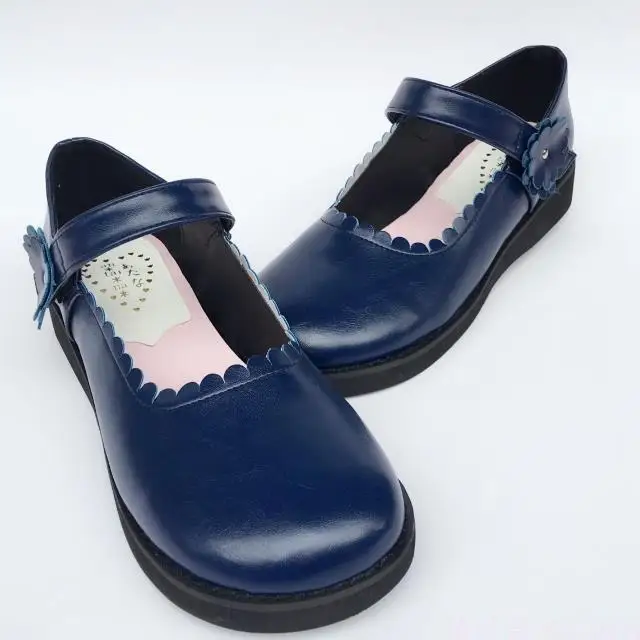 Japanese-Harajuku-Low-Chunky-Heels-Flounce-Trim-Simple-Mary-Jane-Lolita-Shoes-Flats-Kawaii-School-Girls-Shoes-3