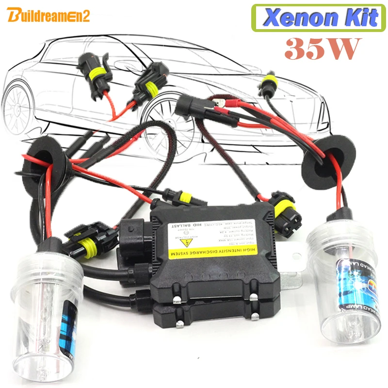 

Buildreamen2 1 Set 35W H1 H3 H7 H8/9/11 H10 9005 9006 880/1 Xenon HID KIT Ballast + Bulb Car Headlight Fog Light Driving Lamps