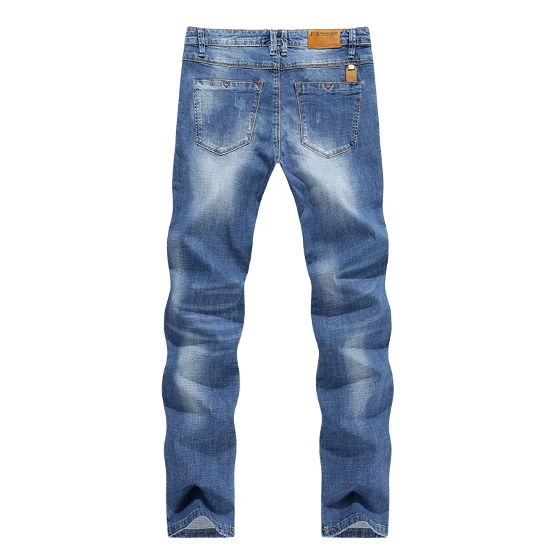 KSTUN Jeans Men 2017 Summer Thin Strech Business Casual Straight Slim Fit Jeans Denim Pants Trousers Classic Cowboys Young Man