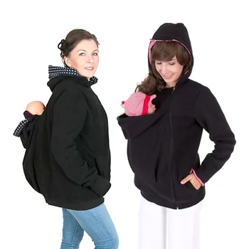 

Long Sleeve Maternity Warm Cotton Clothing with Baby Carrier Holder Kangaroo Hoodie Winter Spring Maternity Hoody Outerwear Coat