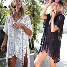 Новое поступление сексуальное пляжное белое вязаное крючком платье парео для женщин одежда для плавания Saida de Praia пляжная одежда