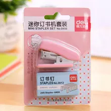Степлер книга канализационный переплет 1 шт. Набор Степлер бумаги мини Stapless милый розовый ящик канцелярские принадлежности